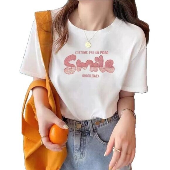 🍋 Printed short-sleeved shirt Retro style Dropped shoulders and sleeves - Picture 1 of 1